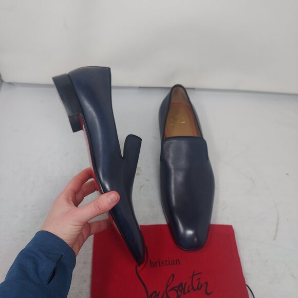 Christian Louboutin Men’s Navy Leather Slip-On Loafers NO Box Or Dustbag main image 5